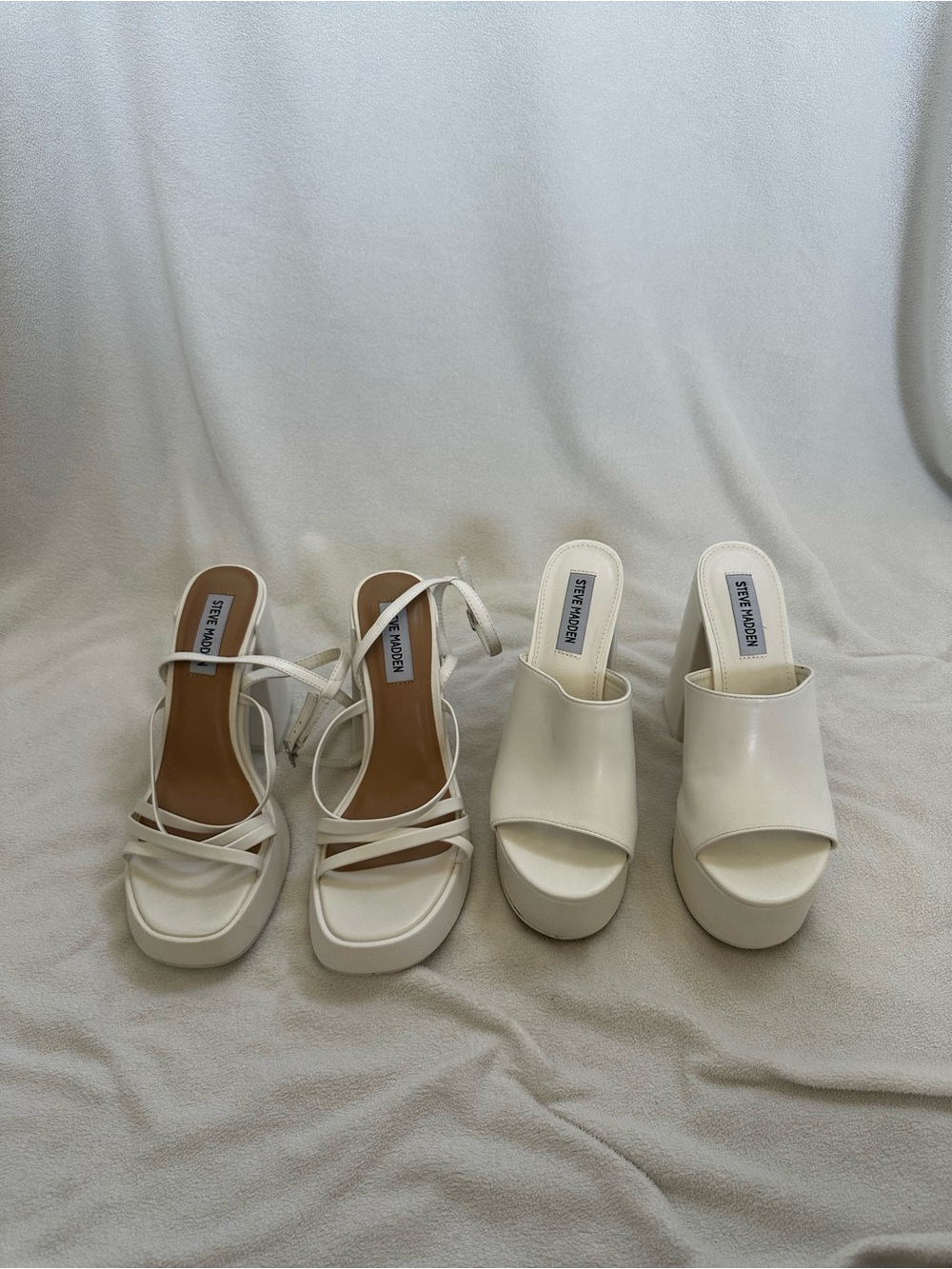 Steve Madden White Platform Sandals - Strappy and Slide Styles